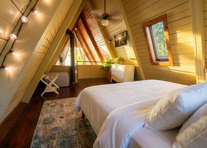 Cozy Lakefront Aframe W Hot Tub & Dock Decatur